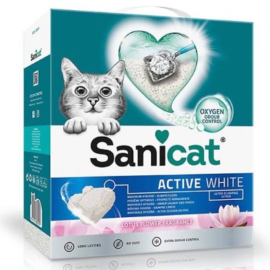 Sanicat Active White Lotus Flower arena aglomerante para gatos 9L.