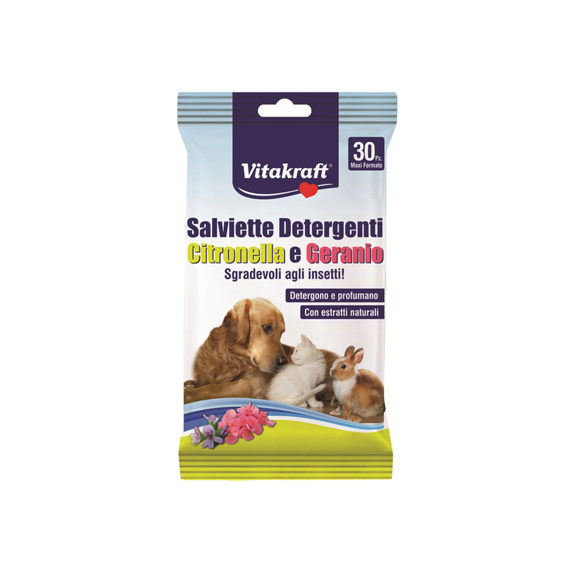 Toallitas Citronela y Geranio Vitakraft: Repelente Natural para Perros 🌿