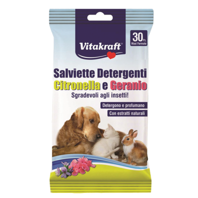 Toallitas Citronela y Geranio Vitakraft: Repelente Natural para Perros 🌿