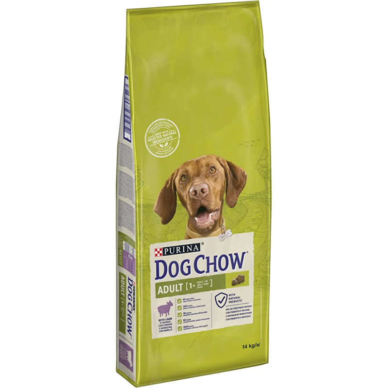 Purina Dog Chow Adulto Cordero 2,5 kg y 14 kg | Pienso Natural para Perros Adultos | supienso.com