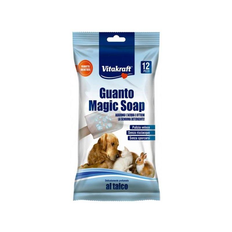 Guante Higiénico con Jabón Vitakraft: Limpieza en Seco para Perros y Gatos 🧼