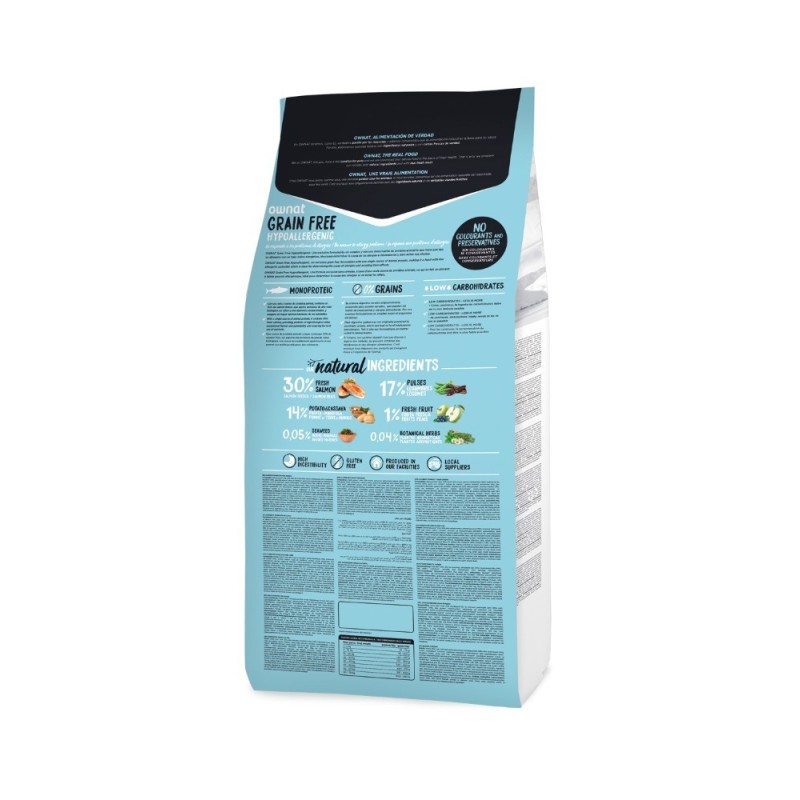 Ownat Grain Free Hypoallergenic Salmon – Pienso Sin Cereales para Perros 3kg y 12kg | supienso.com