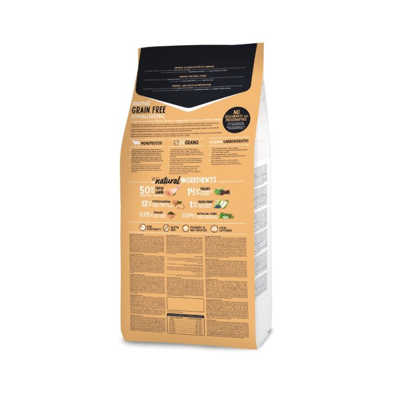 Ownat Grain Free Hypoallergenic Lamb 3kg y 12kg | Pienso Hipoalergénico Perros