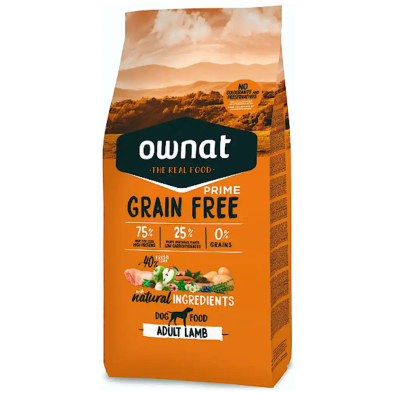 Ownat Grain Free Prime Adult Lamb – Pienso Sin Cereales para Perros Adultos 3kg y 12kg | supienso.com