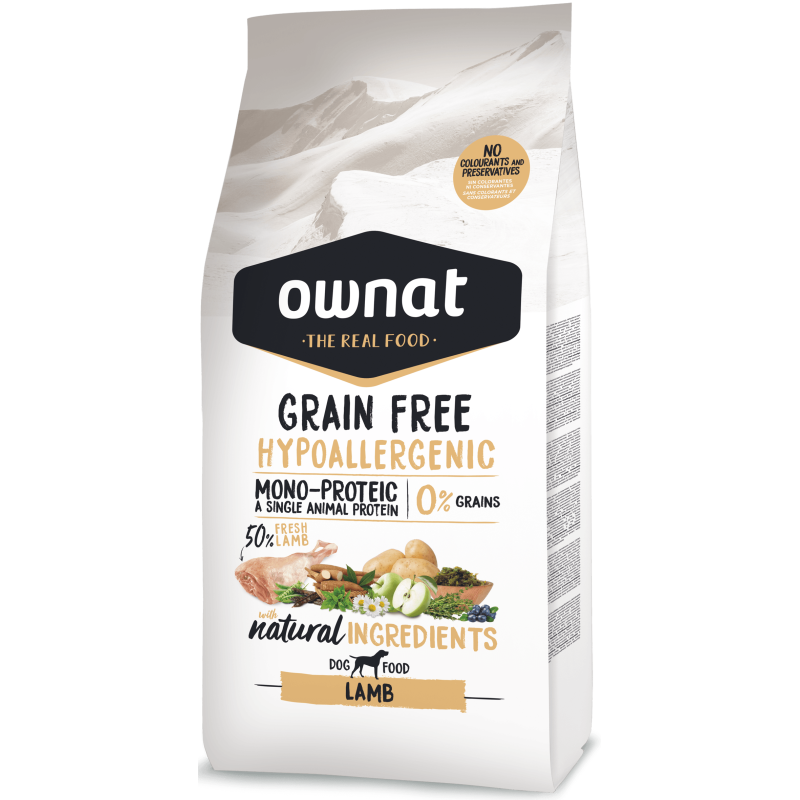 Ownat Grain Free Hypoallergenic Lamb 3kg y 12kg | Pienso Hipoalergénico Perros