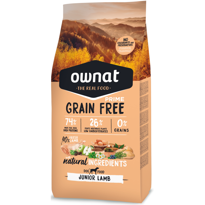 Ownat GF Prime Junior Lamb Dog: comida natural para cachorros