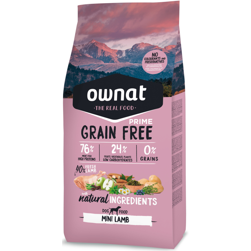 Ownat Grain Free Prime Mini Lamb 1kg y 3kg | Pienso Perros Mini