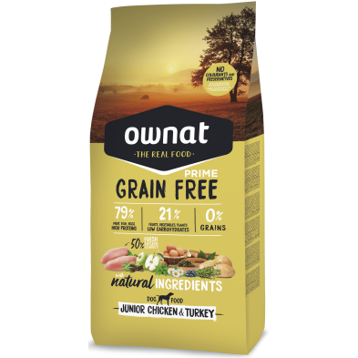 Ownat Grain Free Prime Junior Pollo y Pavo | Pienso Cachorros Sin Cereales