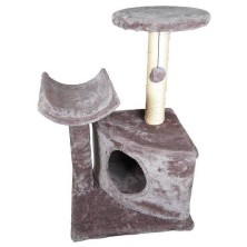 Rascador 2 Palos para Gatos con Cueva y Hamaca | 40x33x64 cm