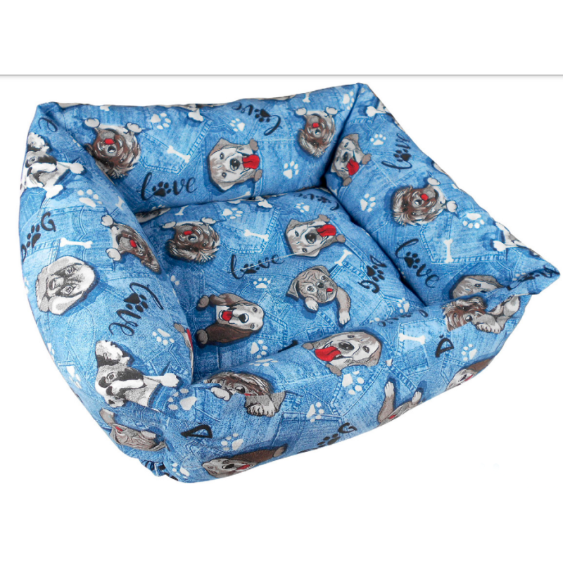 Cama Perritos Estampada 🐶: Confort Tipo Nido, Diseño Juvenil y Soporte Acogedor 🐾