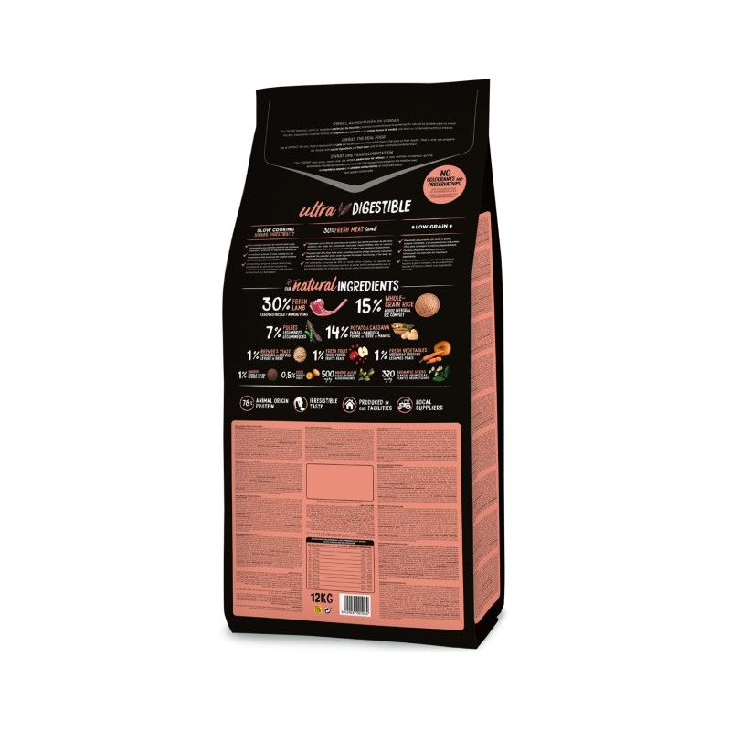 Pienso Ownat Ultra Medium Lamb & Rice para Perros | 3kg, 8kg y 12kg