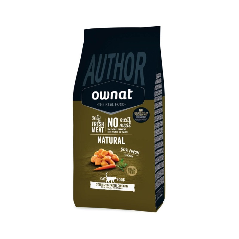 Ownat Cat Author Sterilized Fresh Chicken – Pienso Fresco para Gatos Esterilizados 1,5kg y 3kg | supienso.com