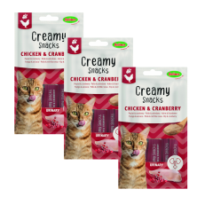 Bubimex Snack Cremoso Gatos Pollo y Arándanos 4x60g - Cuidado Urinario
