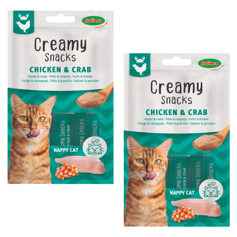 Bubimex Creamy Pollo y Cangrejo - Snack Cremoso para Gatos