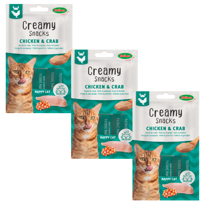 Bubimex Creamy Pollo y Cangrejo - Snack Cremoso para Gatos