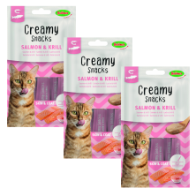 Bubimex Snack Cremoso Gatos Salmón y Krill 4x60g - Piel y Pelaje Saludable