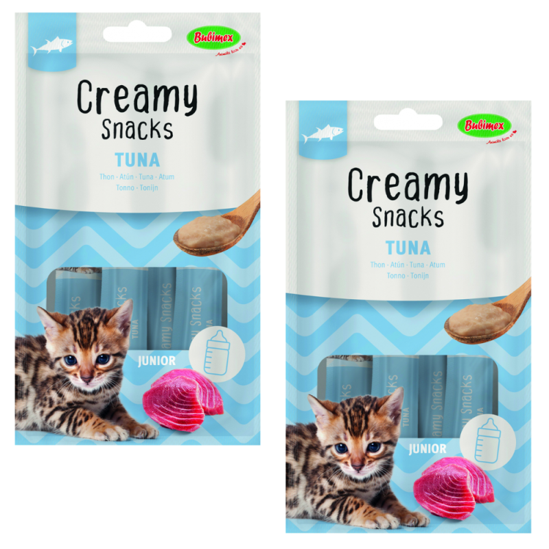 Bubimex Snack Cremoso Gatitos Atún Junior 4x60g - Snack Nutritivo para Gatos Cachorros