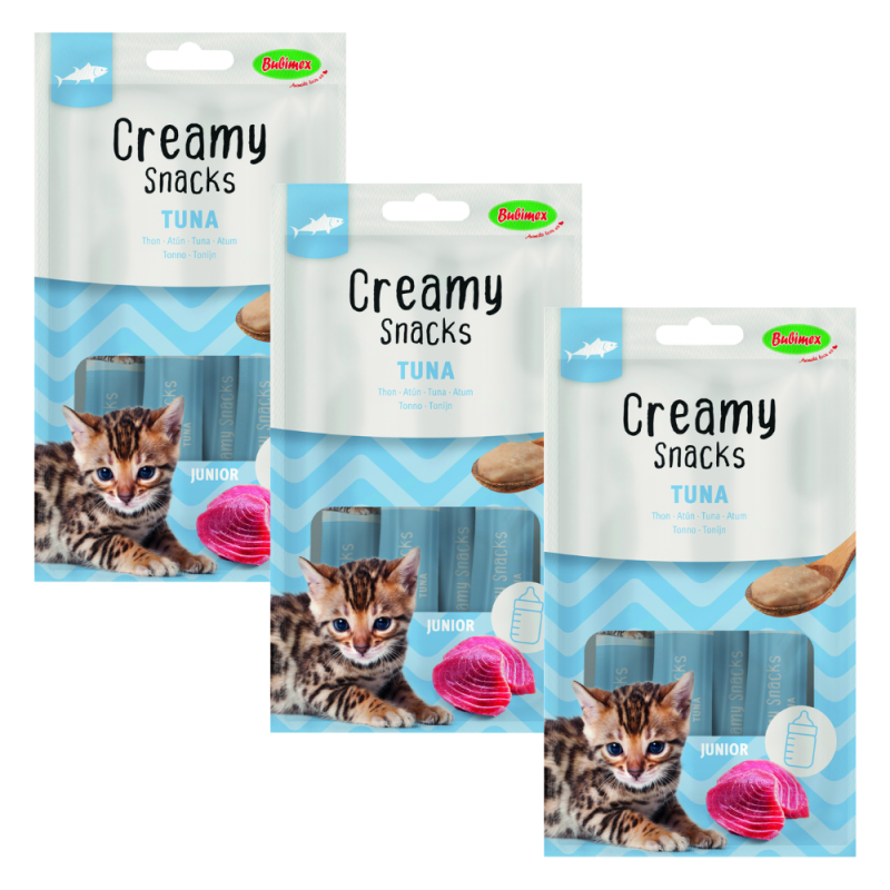 Bubimex Snack Cremoso Gatitos Atún Junior 4x60g - Snack Nutritivo para Gatos Cachorros