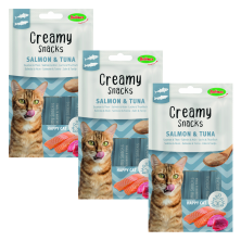 Bubimex Snack Cremoso Gatos Felices Salmón y Atún 4x60g - Nutrición Saludable y Sabrosa
