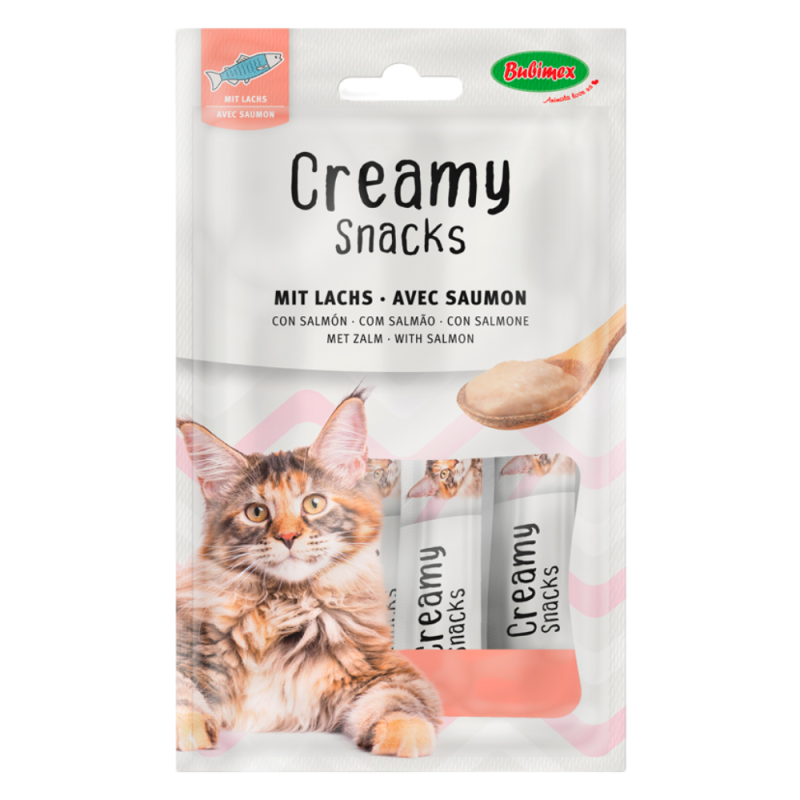 Bubimex Snack Cremoso Gatos Salmón 4x60g - Sabor Irresistible para Gatos