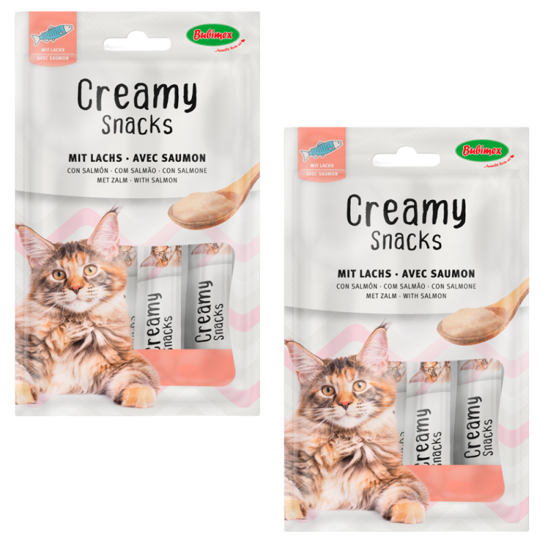 Bubimex Snack Cremoso Gatos Salmón 4x60g - Sabor Irresistible para Gatos