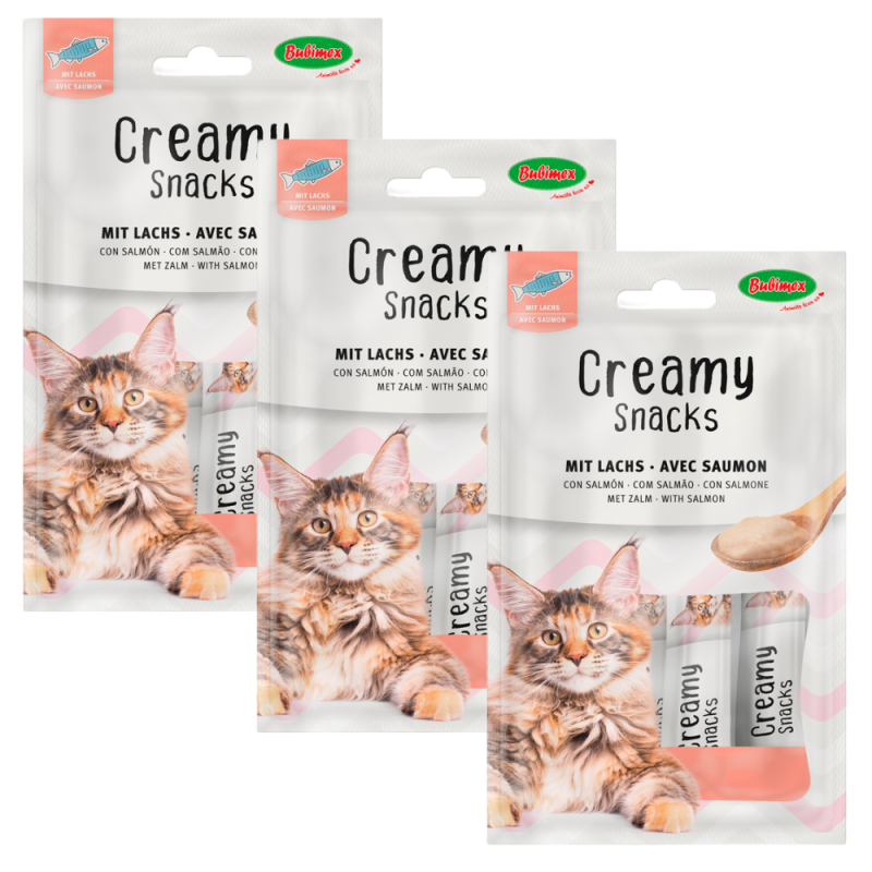 Bubimex Snack Cremoso Gatos Salmón 4x60g - Sabor Irresistible para Gatos