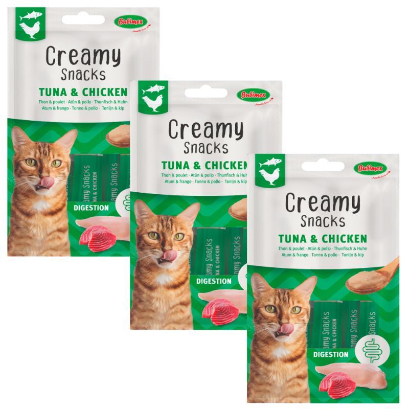 Bubimex Snack Cremoso Salmón y Calostro 4x60g - Refuerzo Inmunológico para Gatos