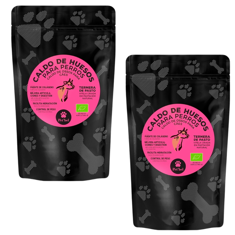 PetBel Caldo de Huesos de Ternera 230 ml - Refuerzo Nutritivo para Perros