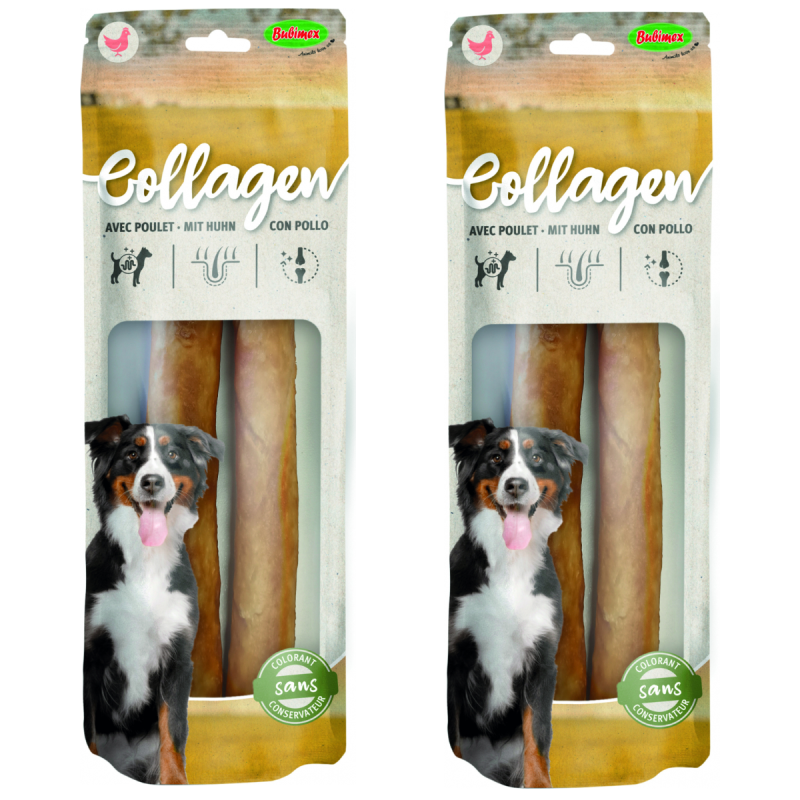 Bubimex Sticks de Colágeno Pollo 2x25 cm 200 gr - Deliciosos y Saludables