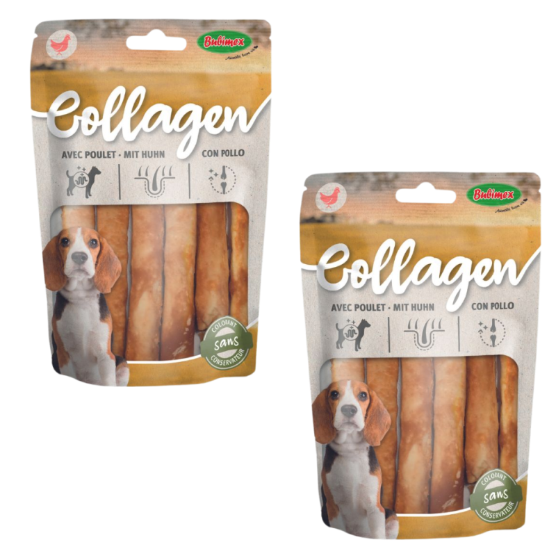 Bubimex Sticks de Colágeno Pollo x10, 13 cm | Refuerzo para Articulaciones y Dientes
