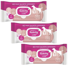 Inodorina 40 Maxi Toallitas Agua de Rosa Perros y Gatos - Frescura y Cuidado