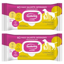 Inodorina 40 Toallitas Perros, Gatos y Roedores - Aroma a Citronella