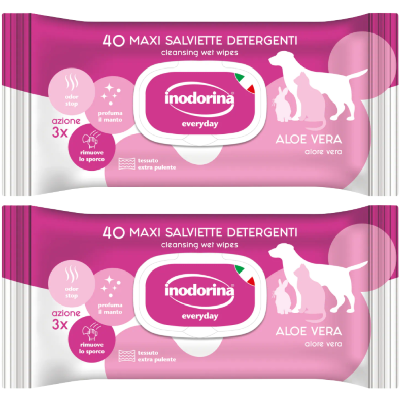 Inodorina 40 Toallitas Perros y Gatos - Aloe Vera | Hidratación y Cuidado