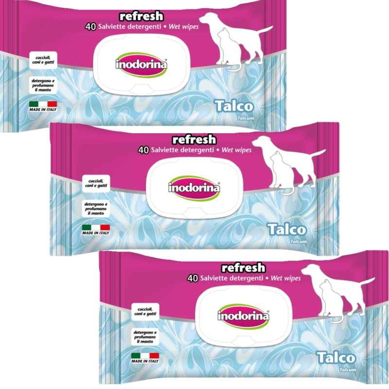 Toallitas Húmedas Inodorina 30 Unidades - Bio Talco para Perros y Gatos