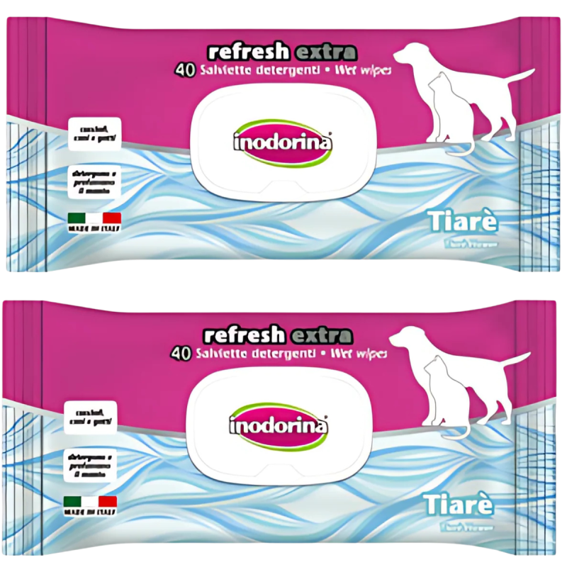 Inodorina 40 Toallitas Perros y Gatos - Flores de Tiaré | Frescura y Cuidado
