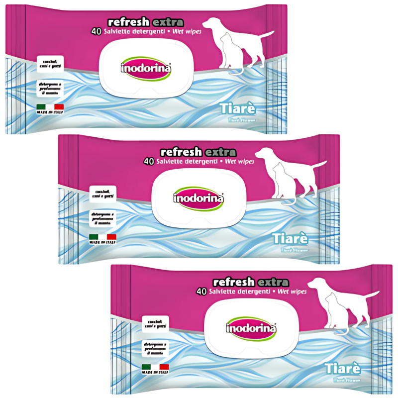 Inodorina 40 Toallitas Perros y Gatos - Flores de Tiaré | Frescura y Cuidado