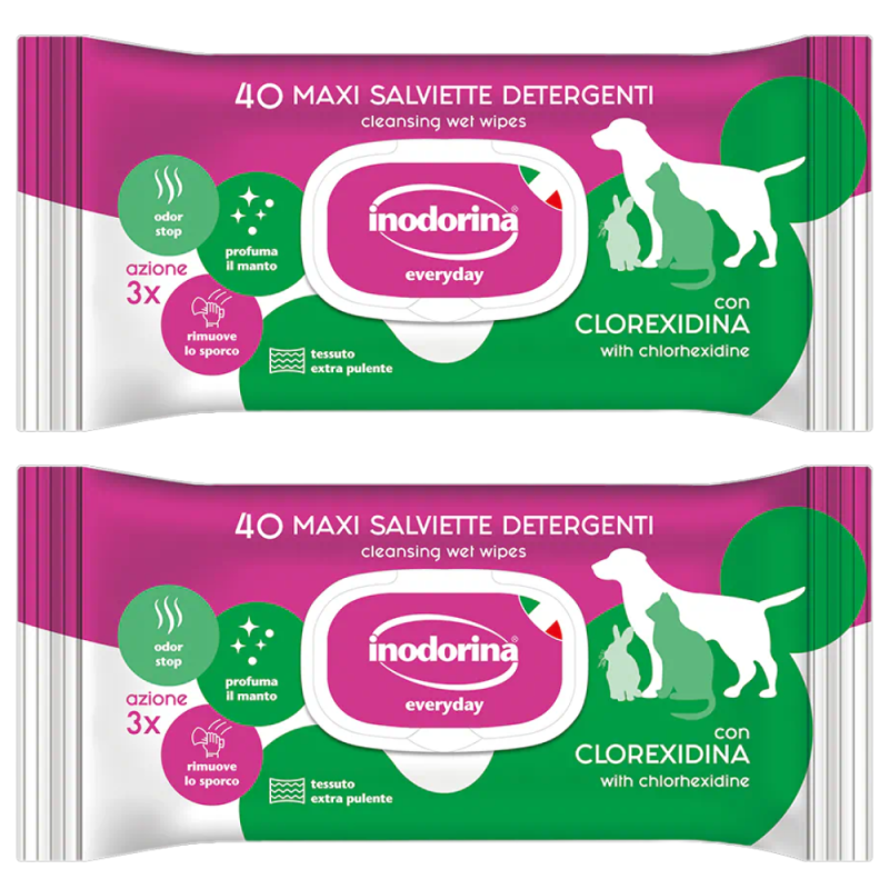 Inodorina 40 Toallitas con Clorexidina - Limpieza Antibacteriana y Cuidado