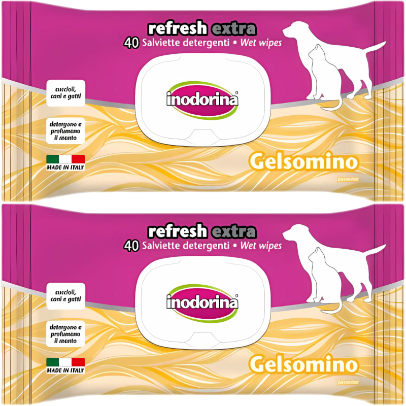 Inodorina 40 Toallitas Perros y Gatos - Jazmín | Higiene y Aroma Floral
