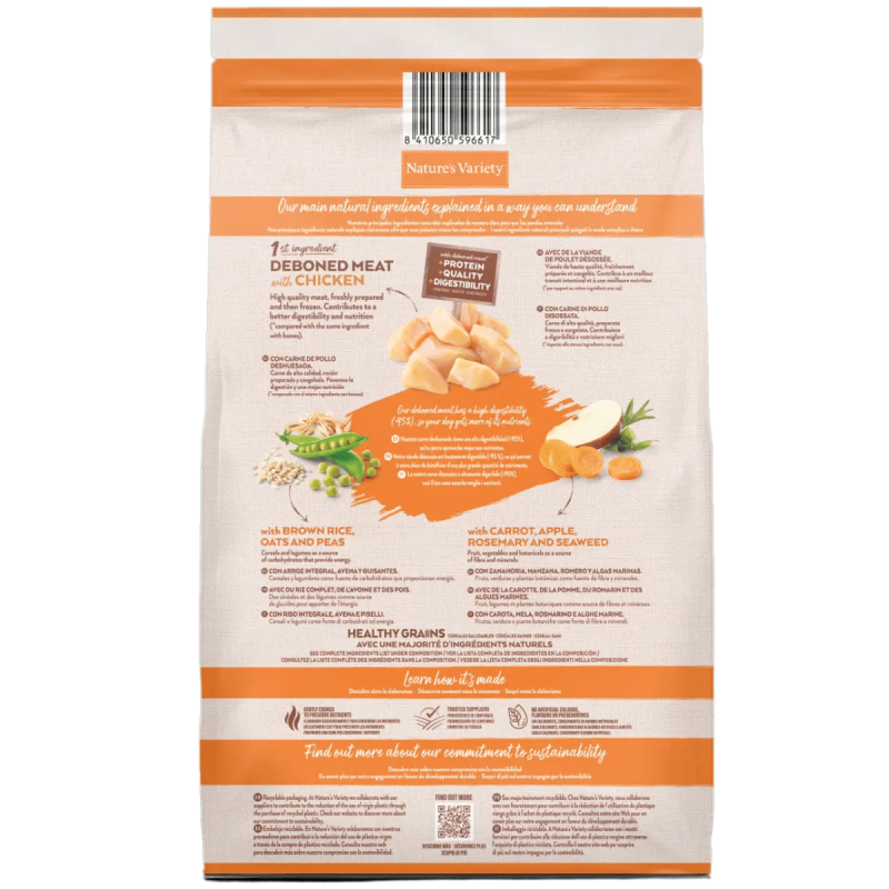 Pienso Cachorros Razas Pequeñas Nature’s Variety Mini Pollo con Cereales Saludables | Supienso