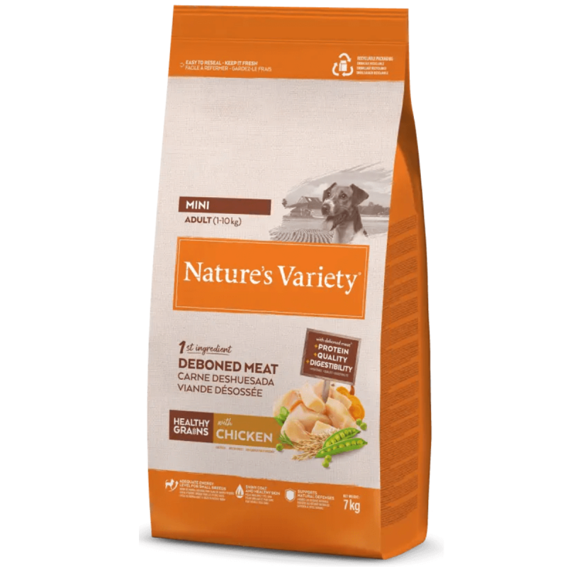 Pienso Perros Pequeños Adultos Nature’s Variety Mini Pollo con Cereales Saludables | Supienso