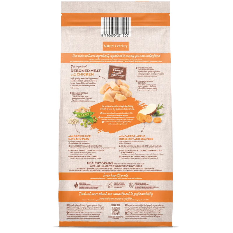 Pienso Perros Pequeños Adultos Nature’s Variety Mini Pollo con Cereales Saludables | Supienso