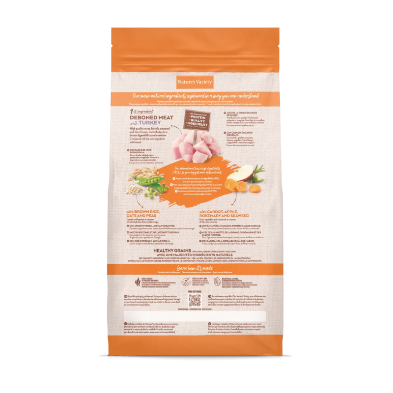 Pienso Perros Pequeños Adultos Nature’s Variety Mini Pavo con Cereales Integrales | Supienso