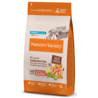 Nature's Variety Puppy Mini No Grain Salmón – Pienso para Cachorro de Perro Pequeño