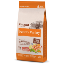 Nature's Variety Adult Medium/Maxi No Grain Salmón Noruego – Pienso para Perro Adulto sin Cereales