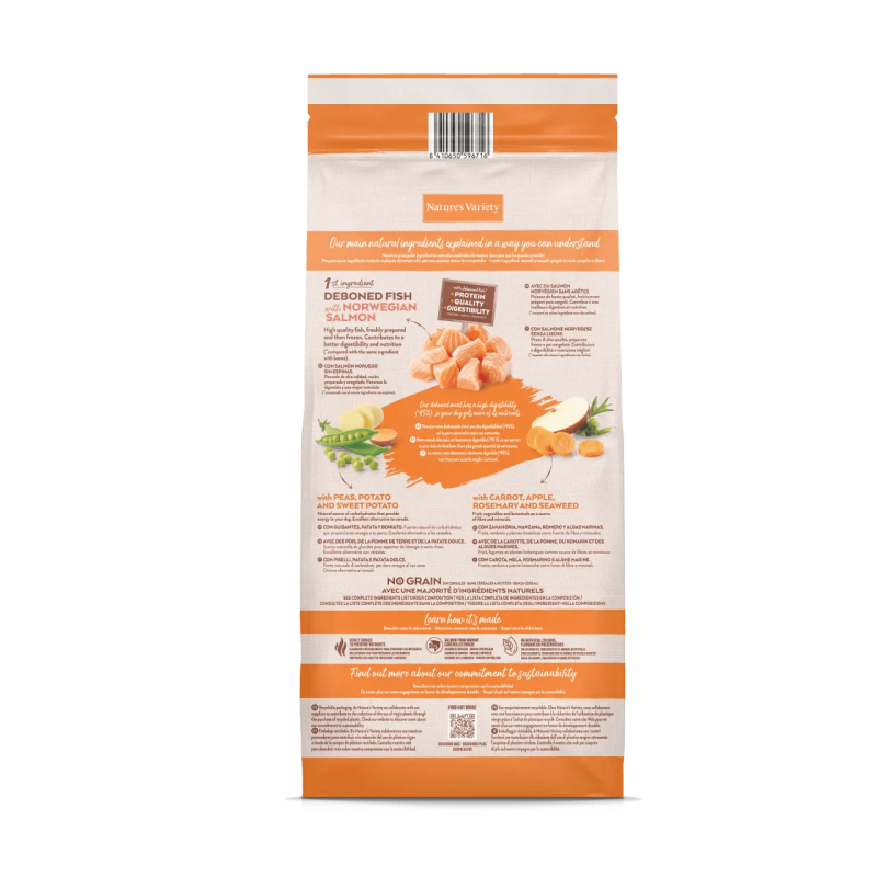Nature's Variety Puppy Medium/Maxi No Grain Salmón – Pienso para Cachorro de Perro sin Cereales