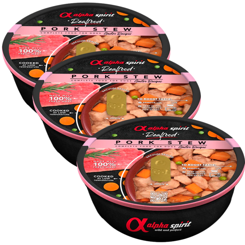 Alpha Spirit Real Food Estofado de Cerdo para Perros - 280g