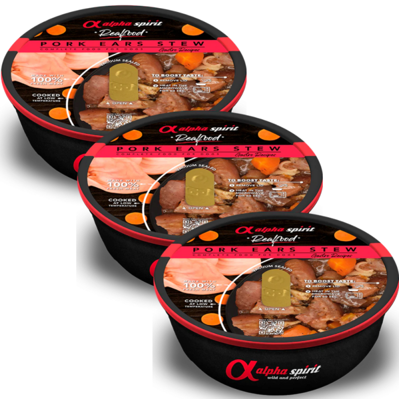 🐶 Alpha Spirit Real Food | Estofado de Oreja de Cerdo para Perros | 280 g