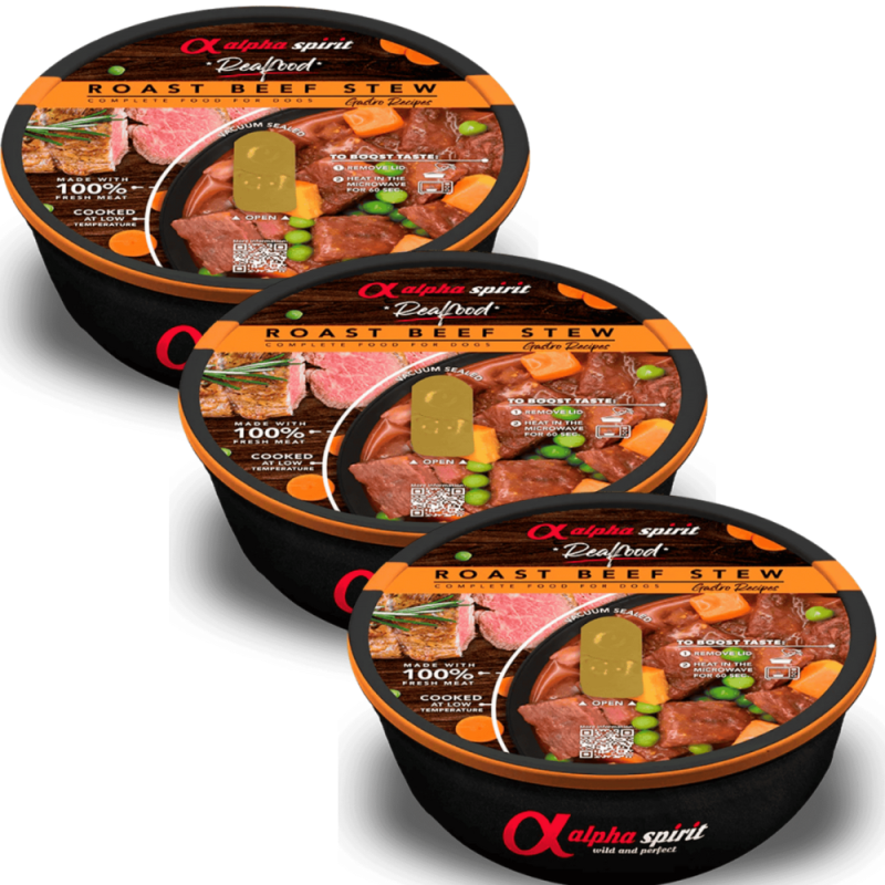 🐶 Alpha Spirit Real Food | Estofado de Roast Beef para Perros | 280 g
