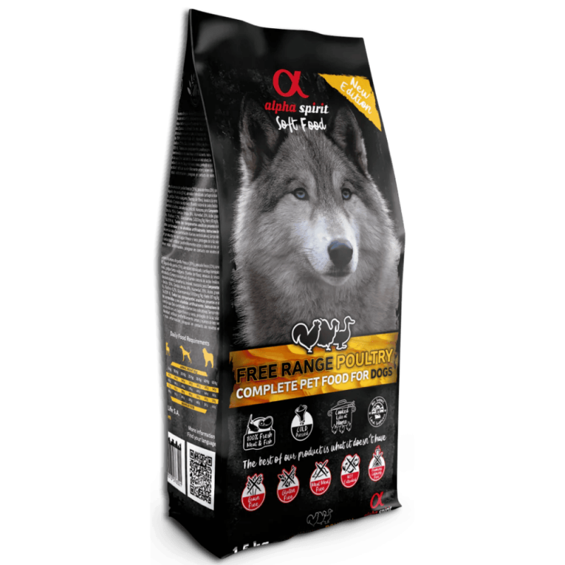 Alpha Spirit Aves de Corral | Soft Food sin Cereales para Perros