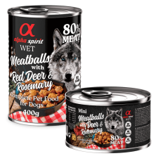 Alpha Spirit Albóndigas de Ciervo y Romero 400 gr - Comida Natural para Perros